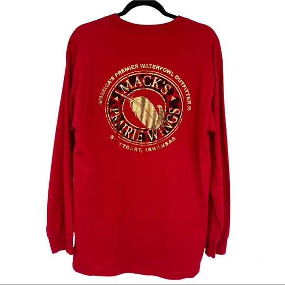 Mack’s Prairie Wings Red and Leopard Long Sleeve Tee Women’s Large - Picture 2 of 8